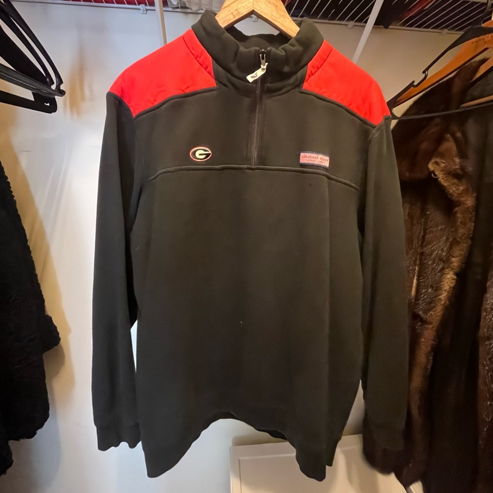 Vineyard Vines Shep Shirt Quarter Zip Georgia Bulldogs UGA Large